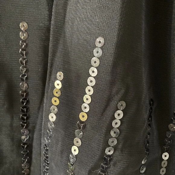 Pre-loved designer Luis Civit Women's Black Sequins Mesh Blouse UK Size 16 - Picture 6 of 17